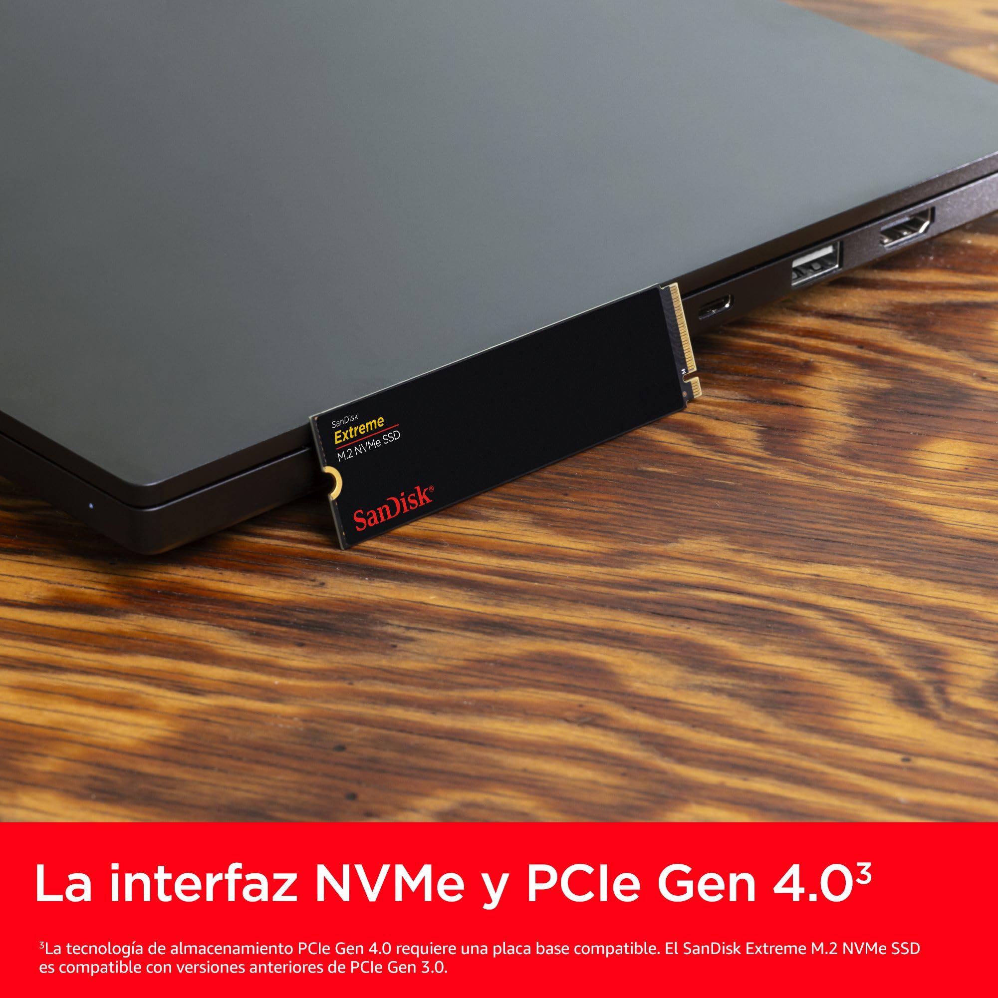 SanDisk Extreme 1TB, M.2 2280 PCIe Gen 4 NVMe, con velodidad de